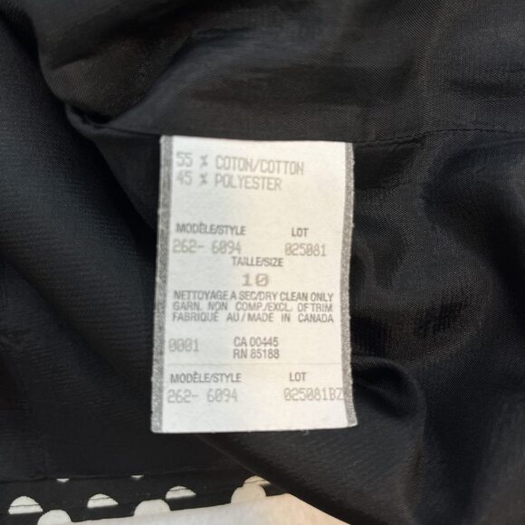 Louben blazer black with white polka dots sz 10 - Picture 5 of 5